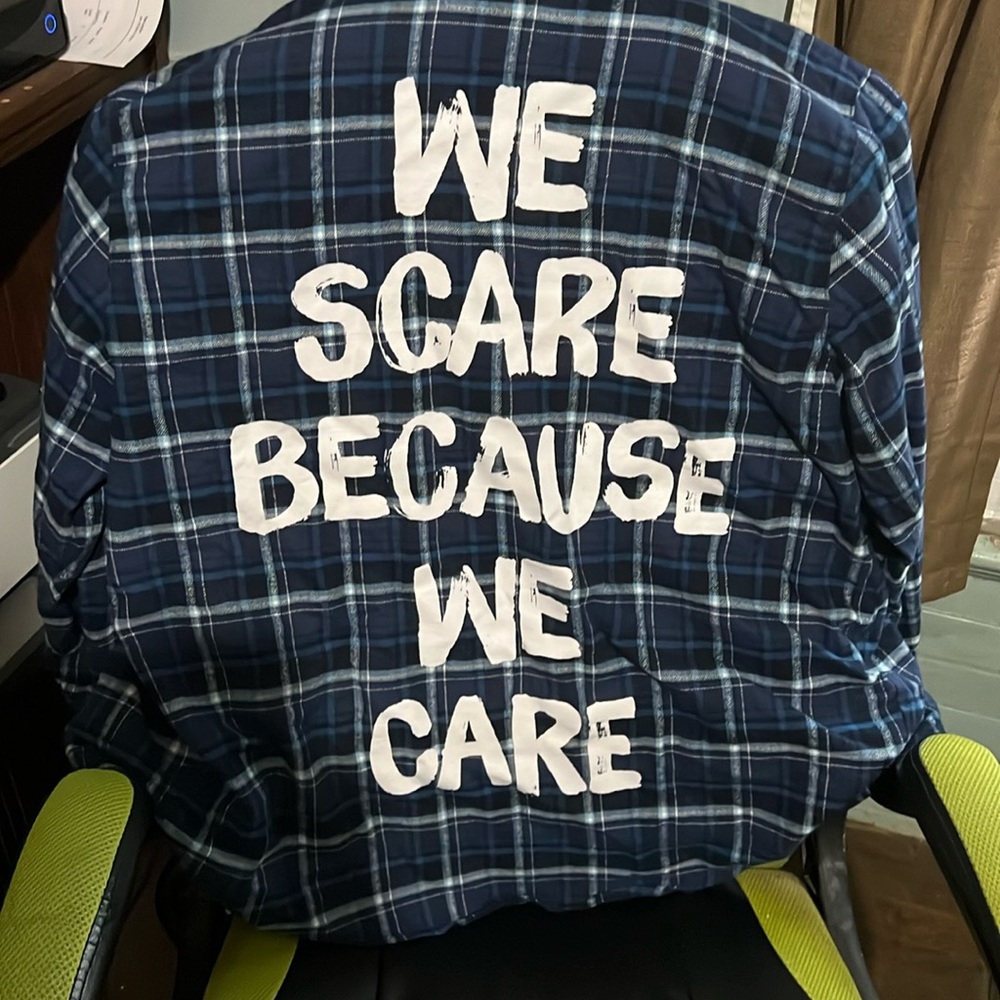 Cakeworthy Monsters Inc We Scare Because We Care Flannel Shirt